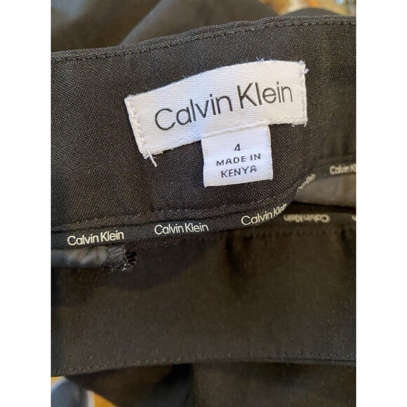 CALVIN KLEIN Pleated Front‎ Wide Leg Pants w/pockets Size 4 Black - Picture 8 of 8